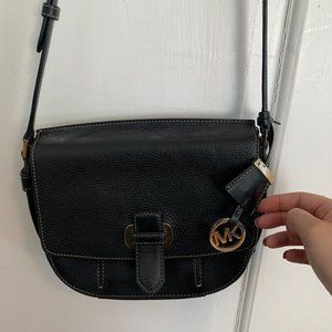 Michael Kors Black Crossbody Leather Purse Buckle